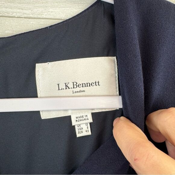 L.K. Bennett Eline Single Lapel Short Sleeve Sheath Midi Dress - Picture 5 of 6